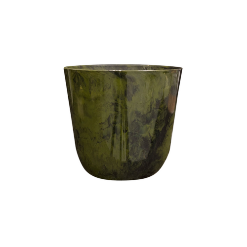 Pot Palermo Marble Groen Bloempot – Design Marmerlook Pot voor Binnen & Buiten