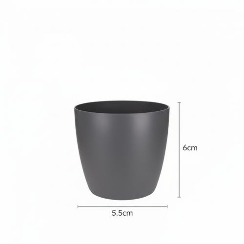Elho Brussels Antraciet Bloempot – Moderne Pot voor Binnen - D07x6cm